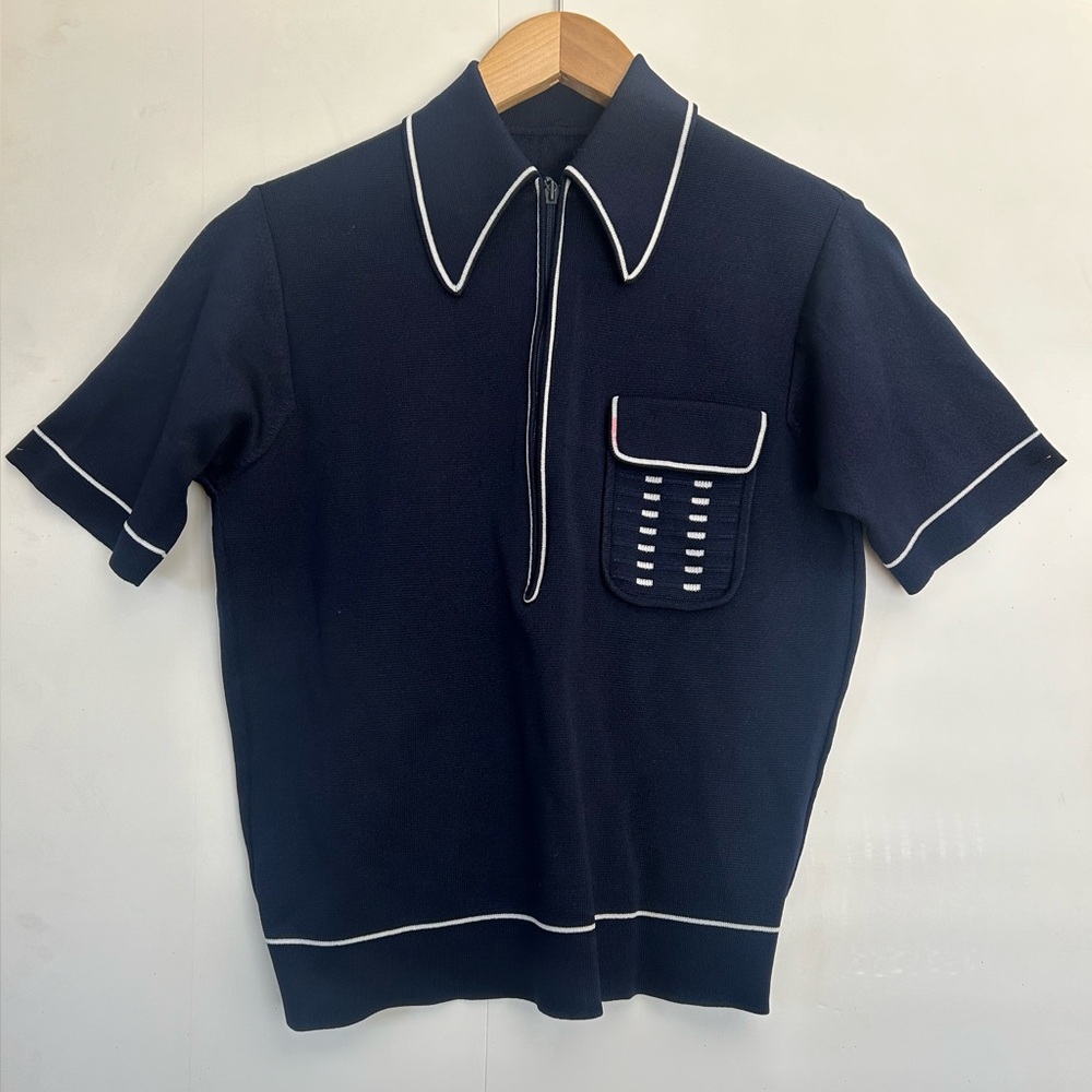 Mrs/Unisex Dark Navy Zipper down Top